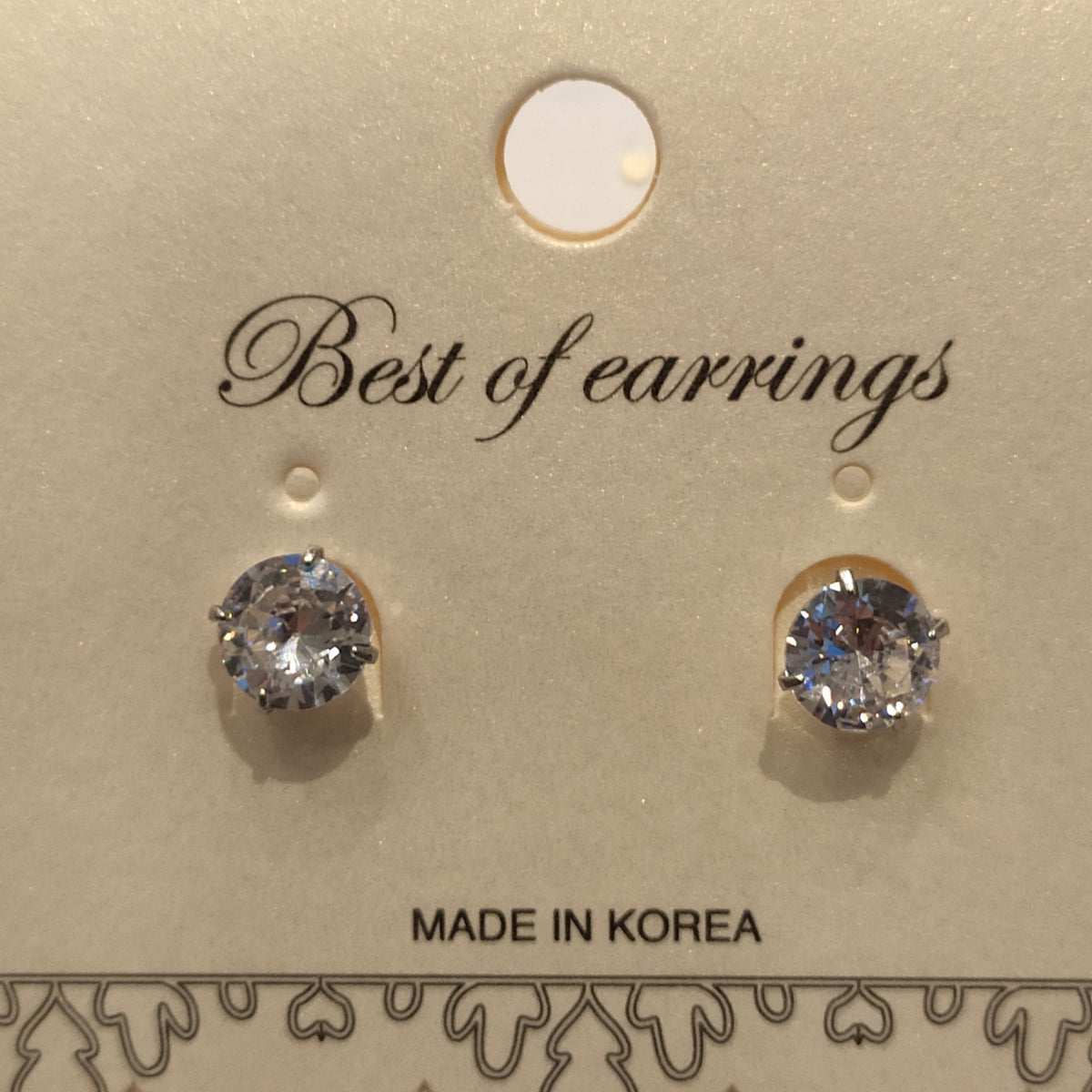 Classic 6mm Round Crystal Gem Stud Earrings