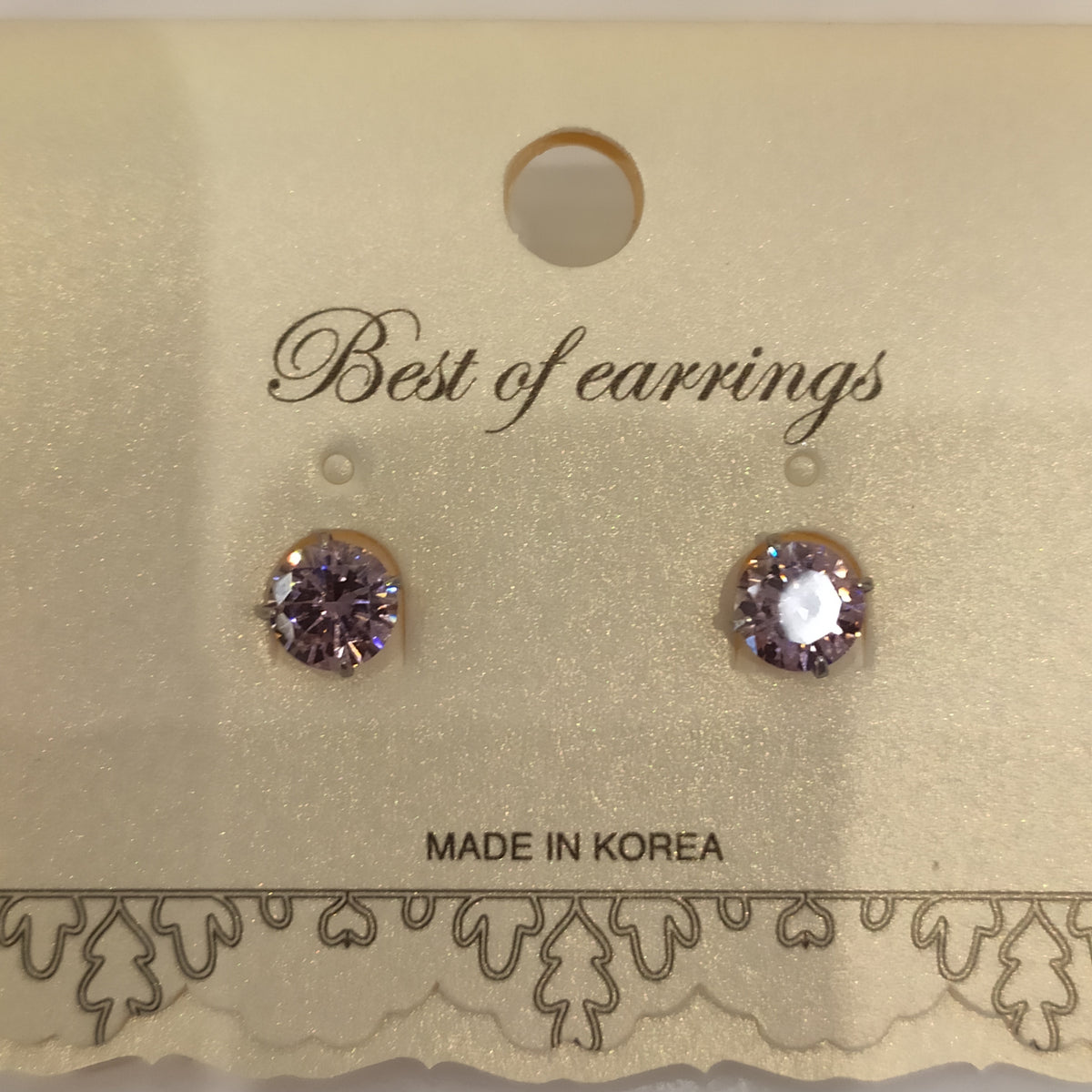 Classic 6mm Round Crystal Gem Stud Earrings