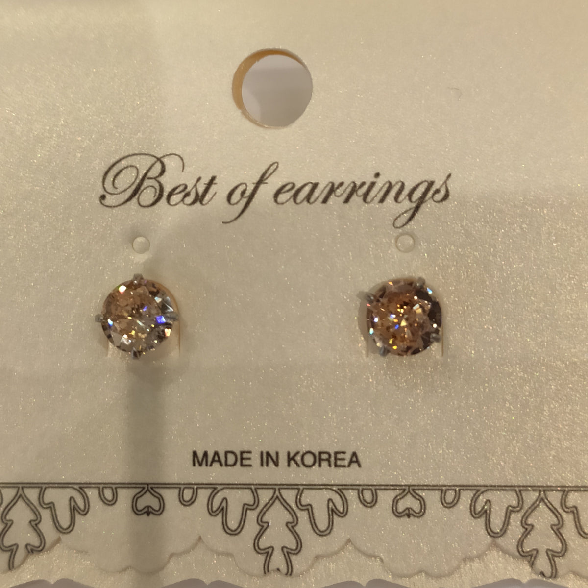 Classic 6mm Round Crystal Gem Stud Earrings